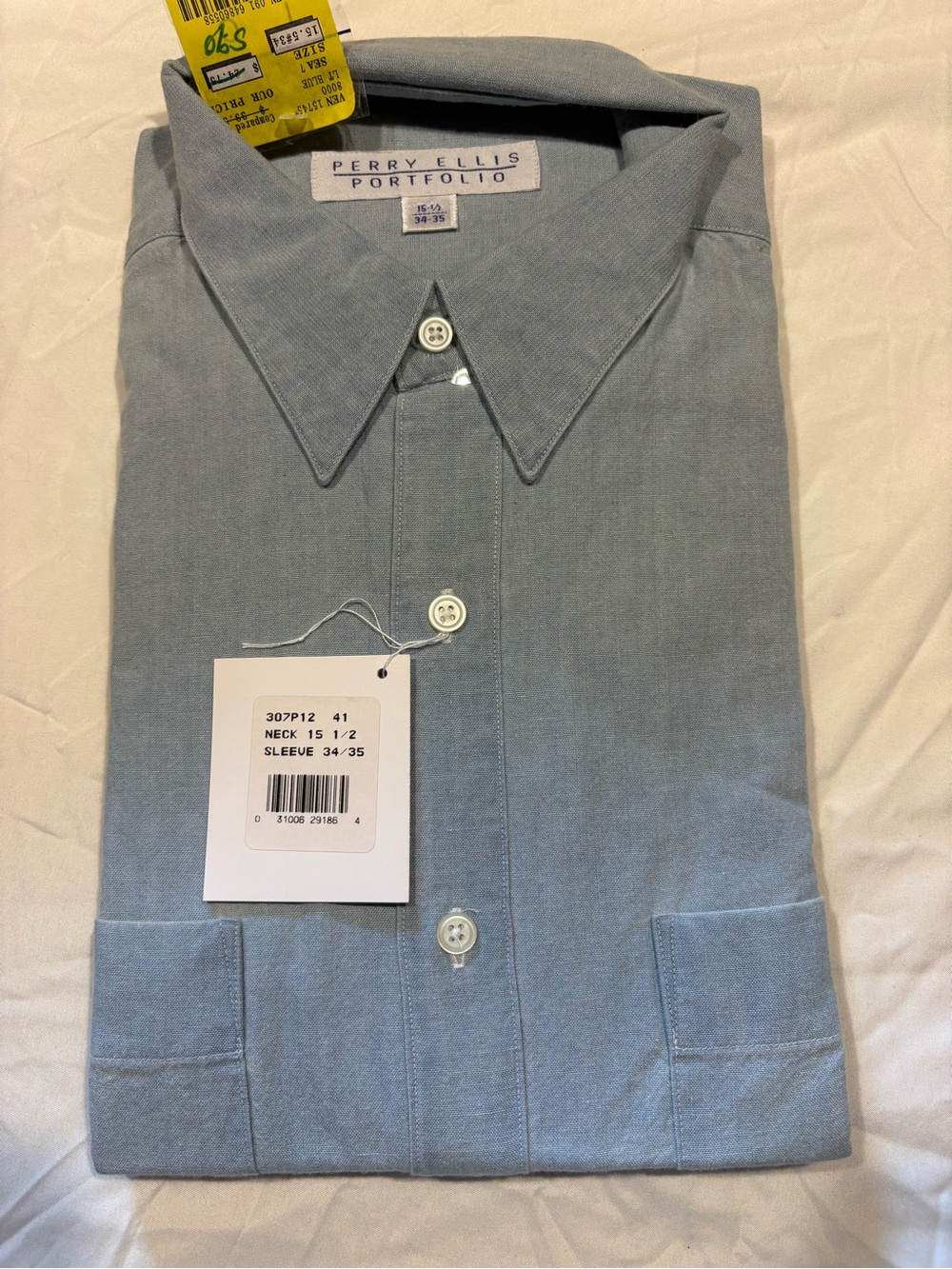 Perry Ellis Light Blue Casual Shirt - Classic Point Collar